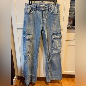 Zara Light Blue Cargo Jeans